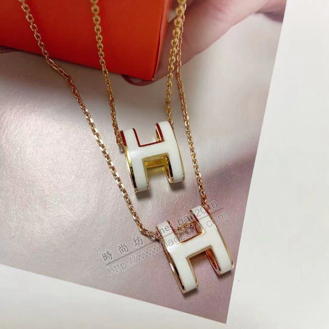 Hermes首飾品 愛馬仕高品質女款項鏈 Hermes琺瑯H項鏈  zgh1549